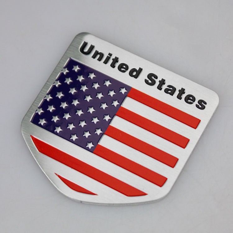 US USA Flag Logo Sticker American Emblem Metal Badge Decal Car Accessories 5*5cm