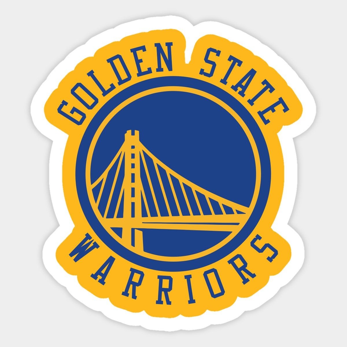 Warriors Basketball Sticker | Blue Gold Vinyl Waterproof Car Laptop Sticker