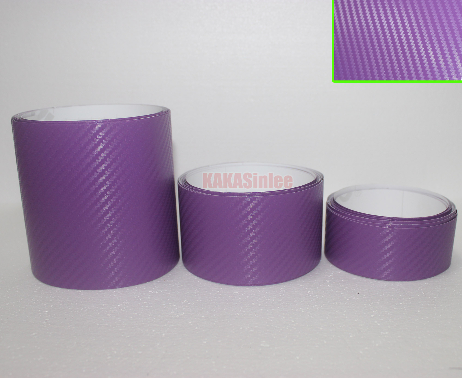 3D Purple / Sheet Car PVC Grain Carbon Fiber Vinyl Tape Wrap Sticker Decors Trim