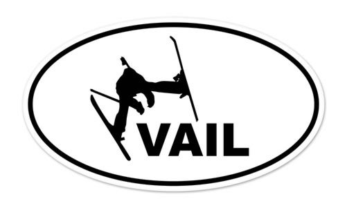 Vail Ski Skiiing Oval car bumper sticker decal 5″ x 3″