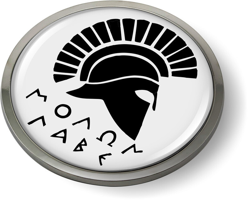 MOLON LABE 3D Domed Emblem Badge Car Sticker METAL Chrome Bezel ROUND 3 3/8″