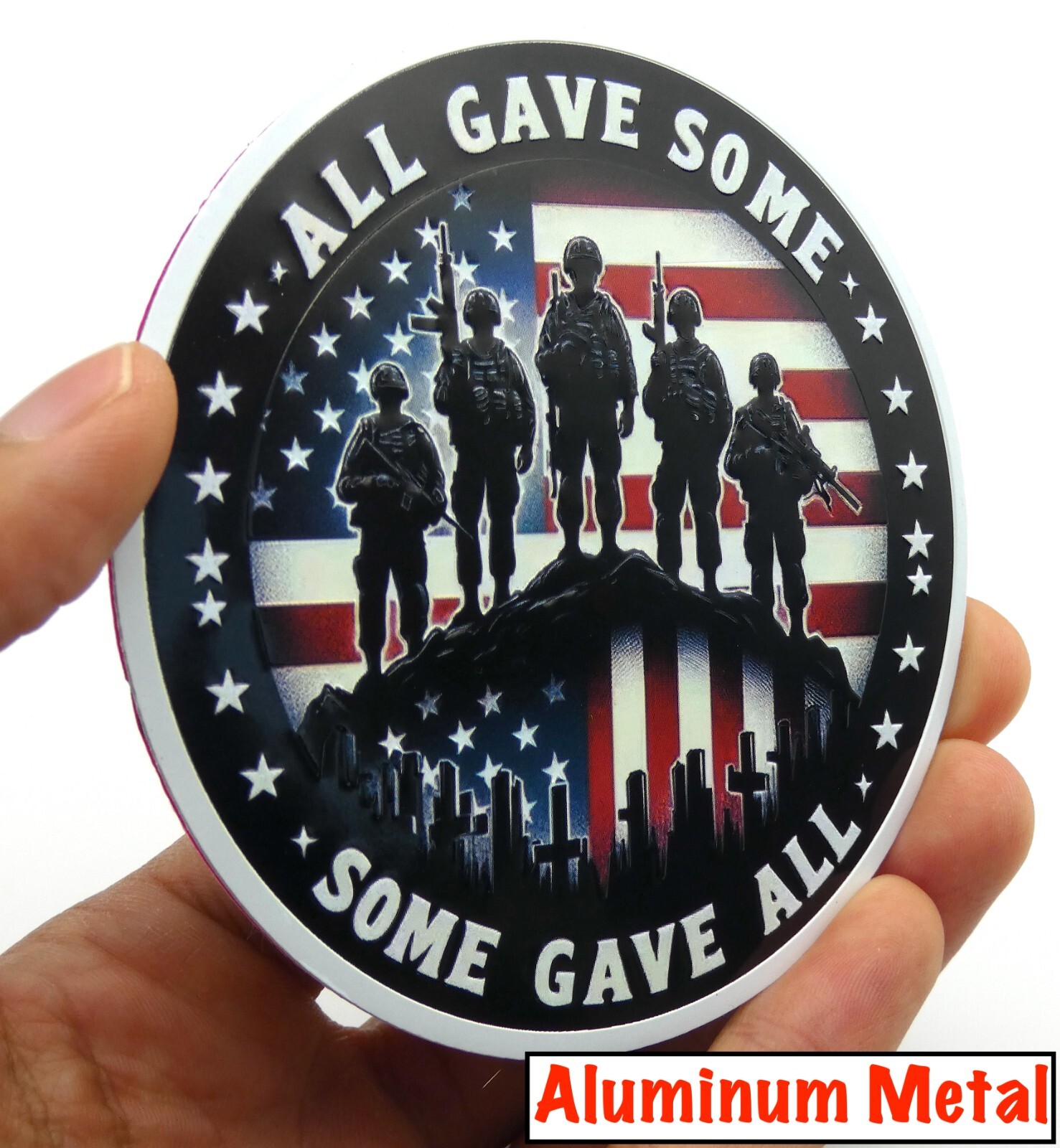 ALUMINUM VETERAN Stickers US Army Military Decals Motorcycle, Car Emblem 3.5″