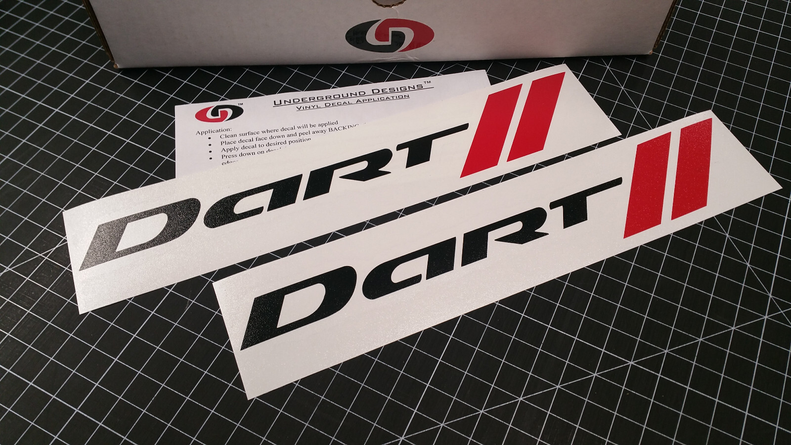 Dart Rocker Decals (2pk) Racing Fender Hash Stripe Stickers Fits 2012-2016 Dart