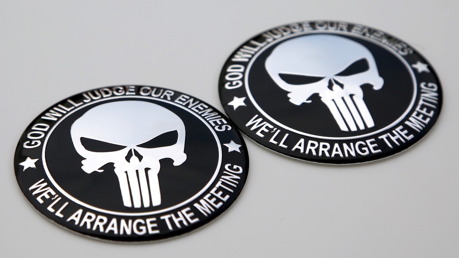 2x 3D Metal Molon Labe Sticker 2nd Amendment Decal Emblem NRA 2.2″ DOME SHAPE