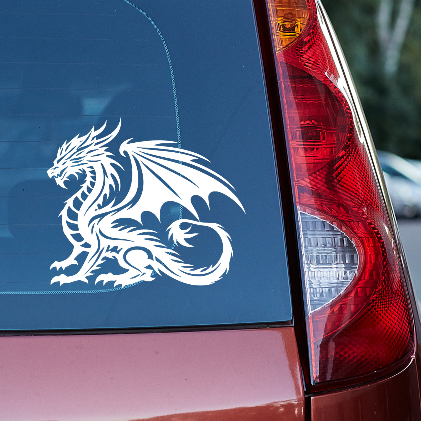 Dragon Fantasy Myth Dungeon Magic Tribal Vinyl Decal Sticker Left Right or Pair