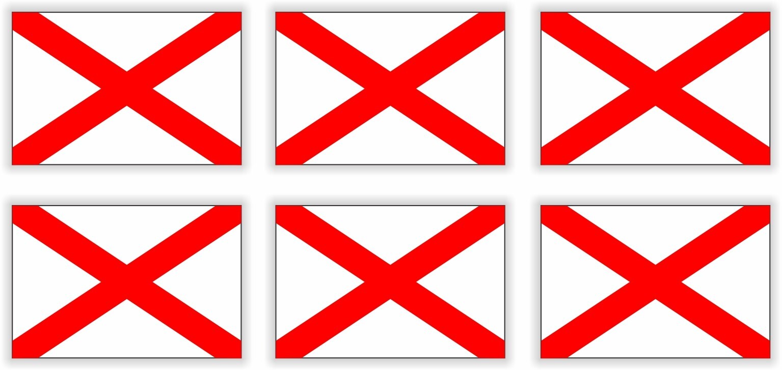 6 Mini ALABAMA State Flags 1×1.5-inch Vinyl Stickers Decals Flag | USA Made