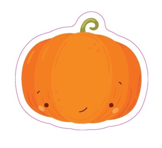 Kawaii Pumpkin 3″ sticker 