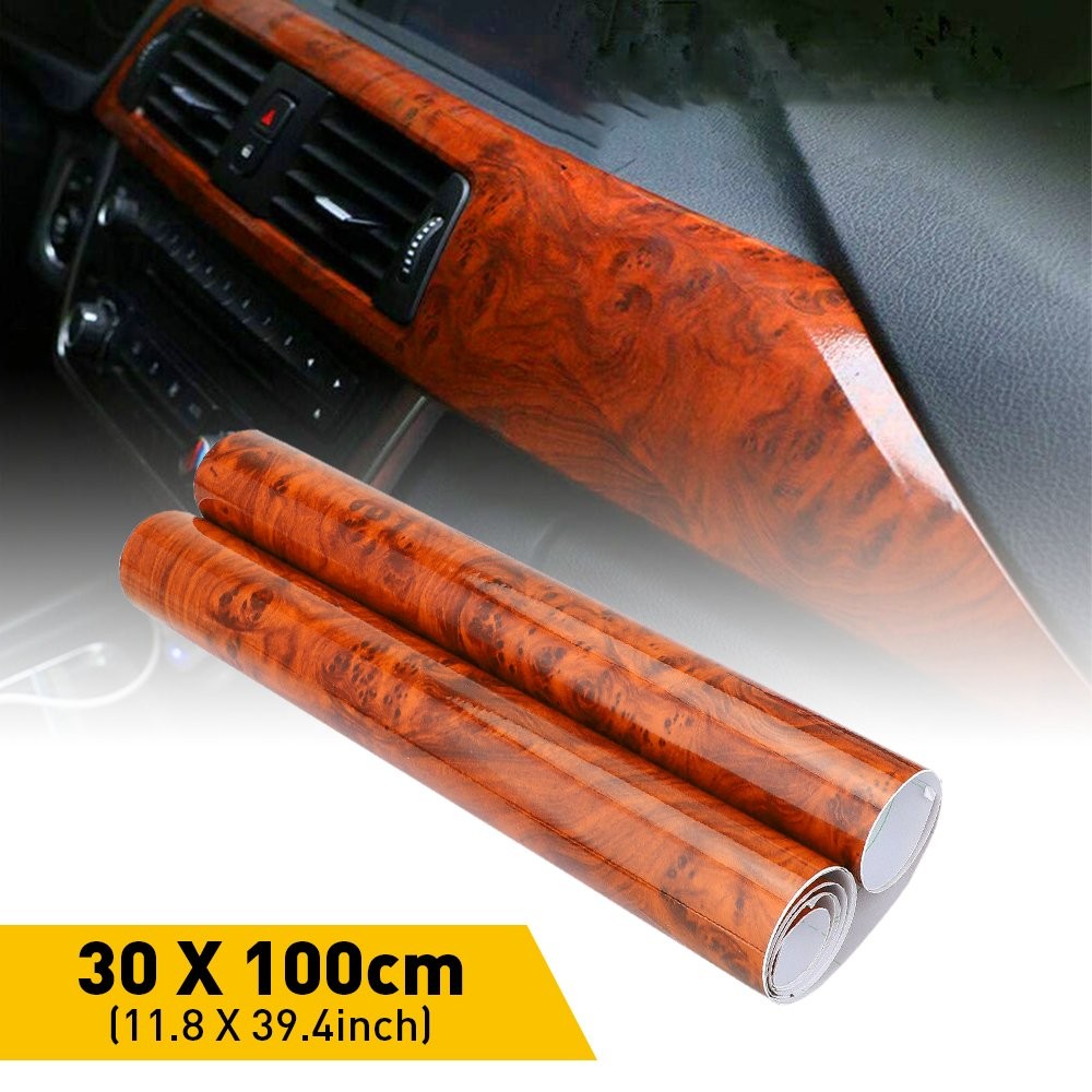 DIY Glossy Matte Wood Textured Grain Vinyl Wrap Sticker Car Interior Decors N