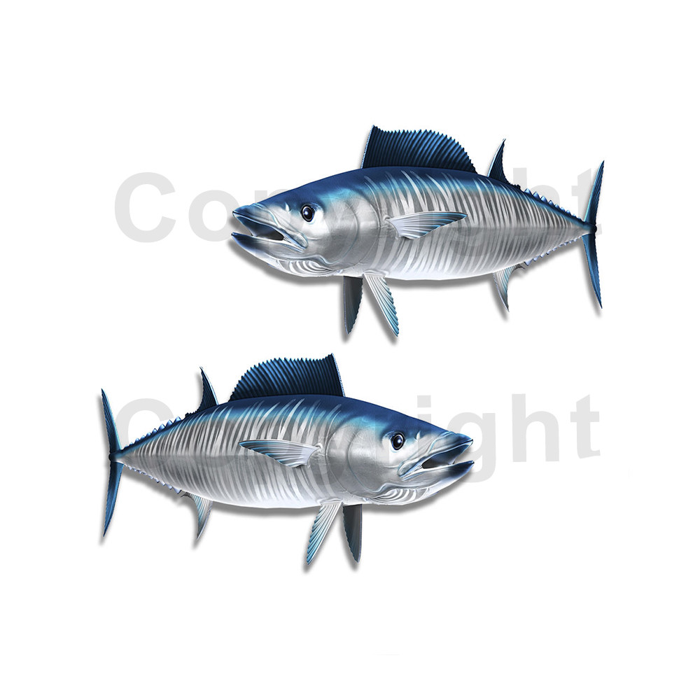 Wahoo Sticker Decal Fishing RV Boat Car Truck Camper Trailer F100 2 Pack