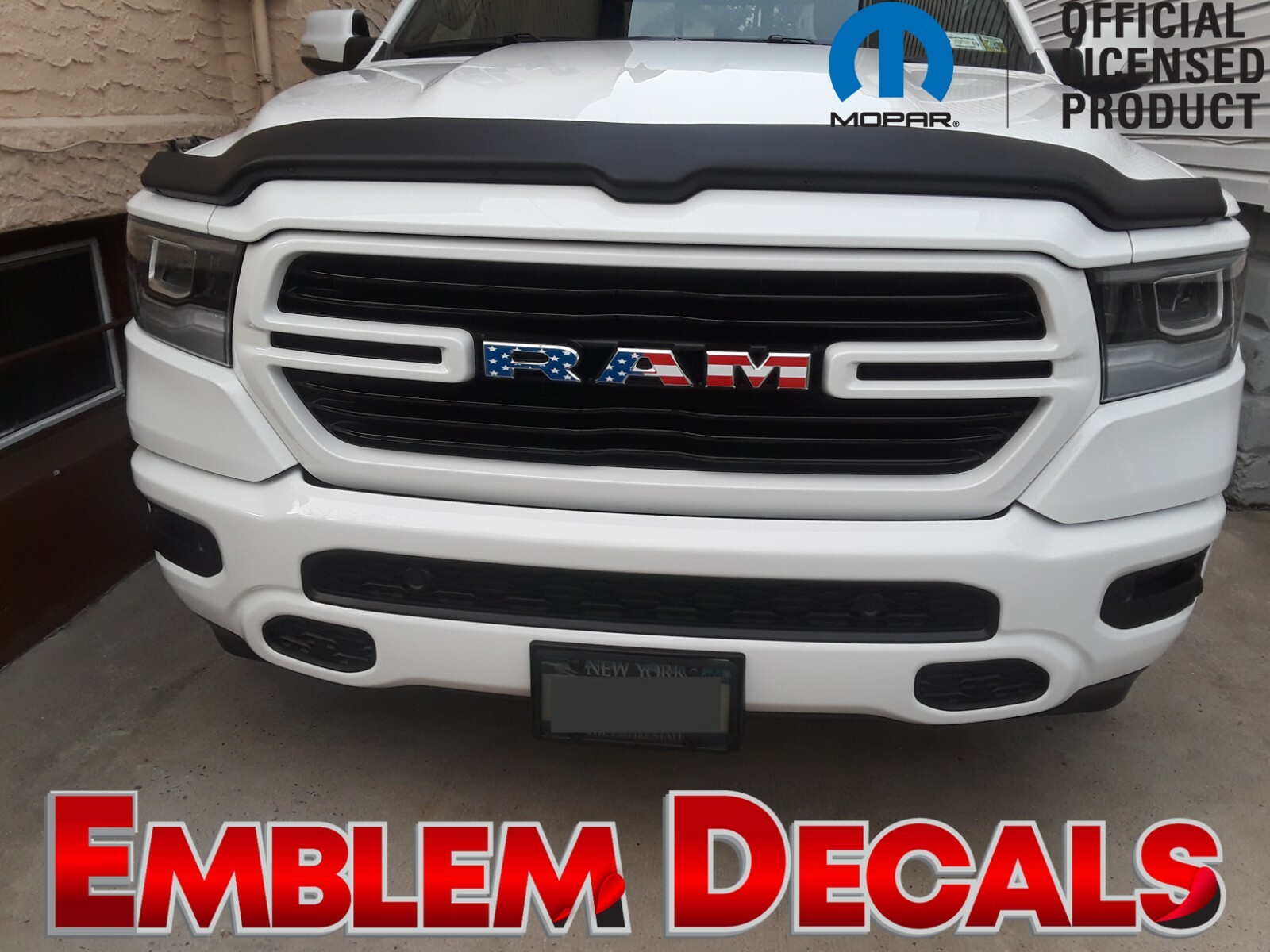 RAM 1500 DT Grill Emblem Decal 2025 2026 SOLID COLORS & USA DESIGN