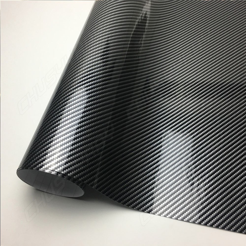 1-PC 5D Real Carbon Fiber Vinyl Wrap Sheet, High Gloss Finish for Auto Exterior