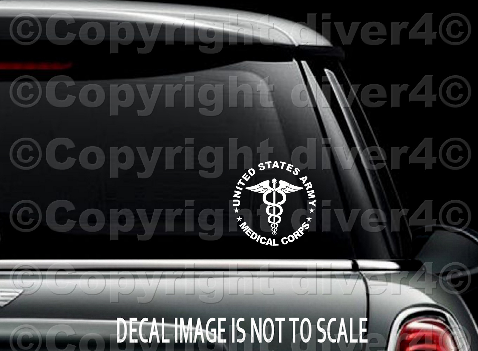 US Army Medical Corps with Caduceus Window Decal Bumper Sticker US Seller