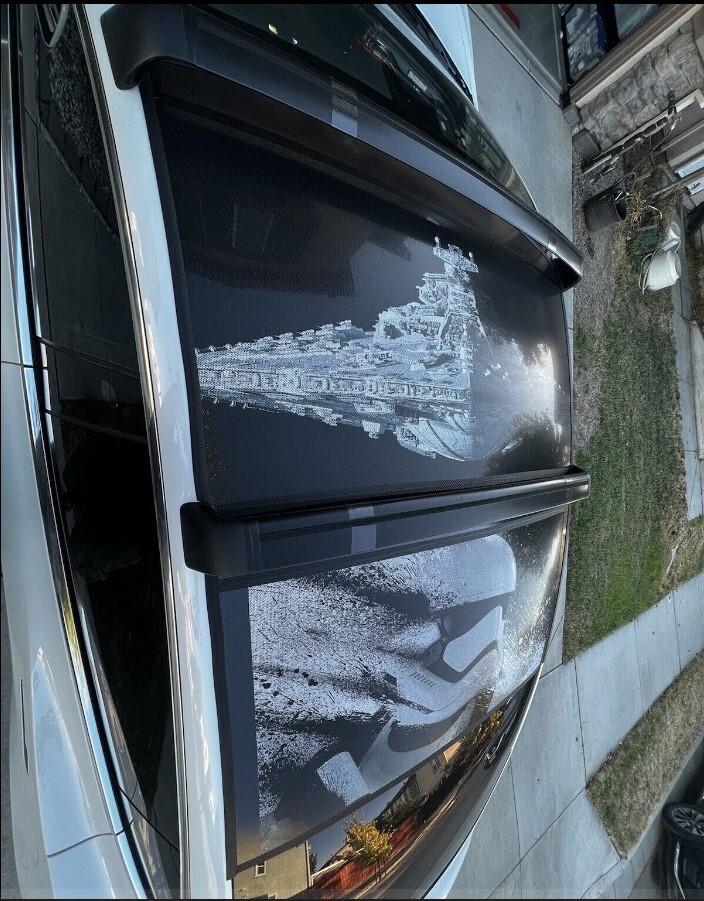 PERFORATED STAR WARS IMPERIAL DESTROYER SHIP TRUCK BACK WINDOW DECAL VINYL