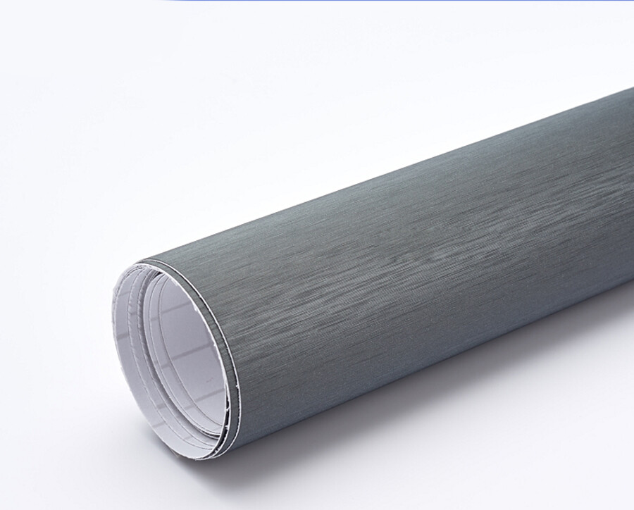 240″ x 60″ Gray Brushed Aluminum Vinyl Film Wrap Air Bubble Free 20ft x 5ft