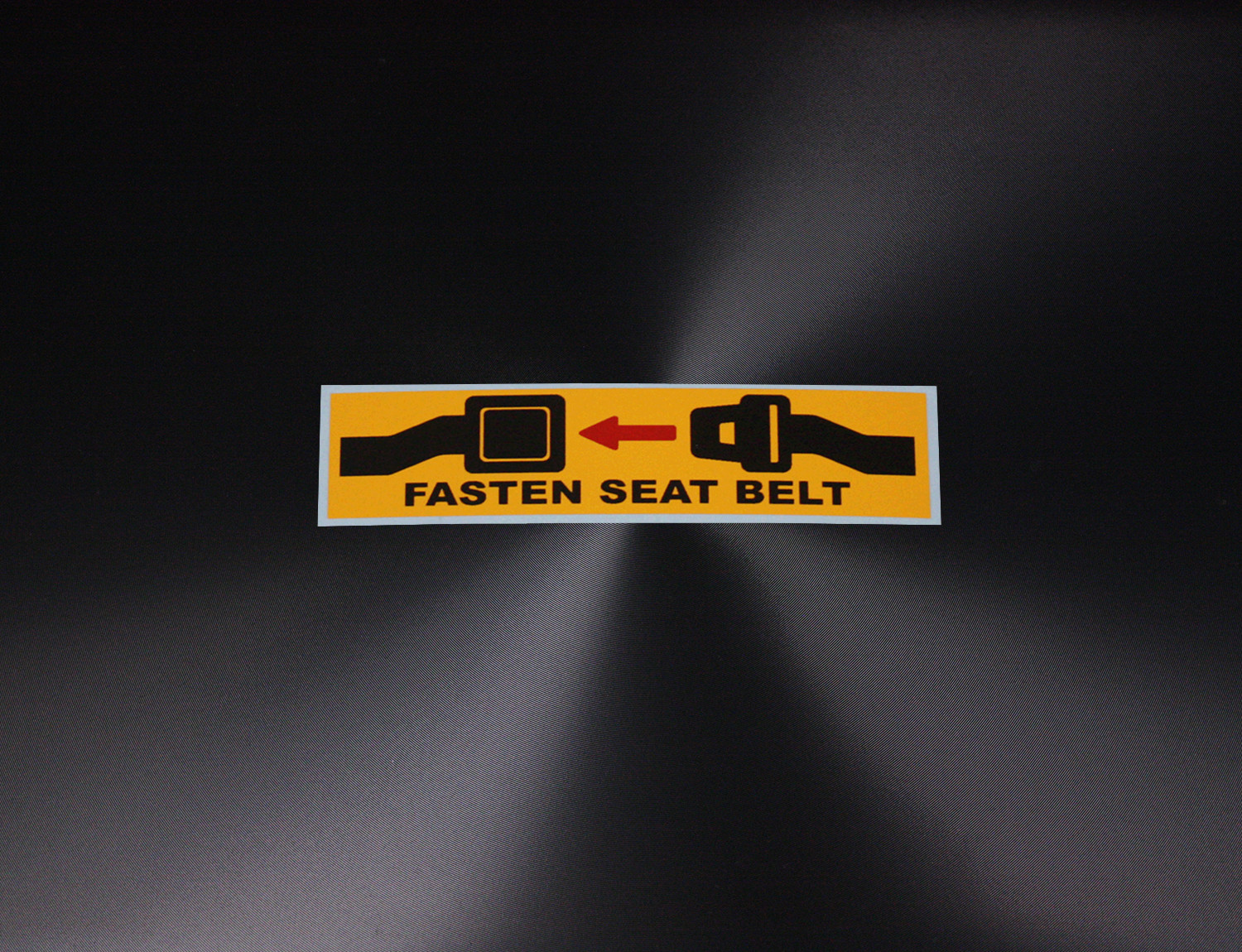 2 pcs Warning Label Fasten Seat Belt Sign Printed Yellow Black Red Sticker Decal