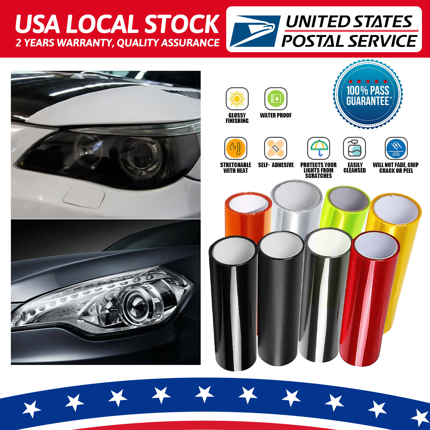 Fit Headlight fog light Tint Film Nano Ceramic 2 ply High heat reduccion
