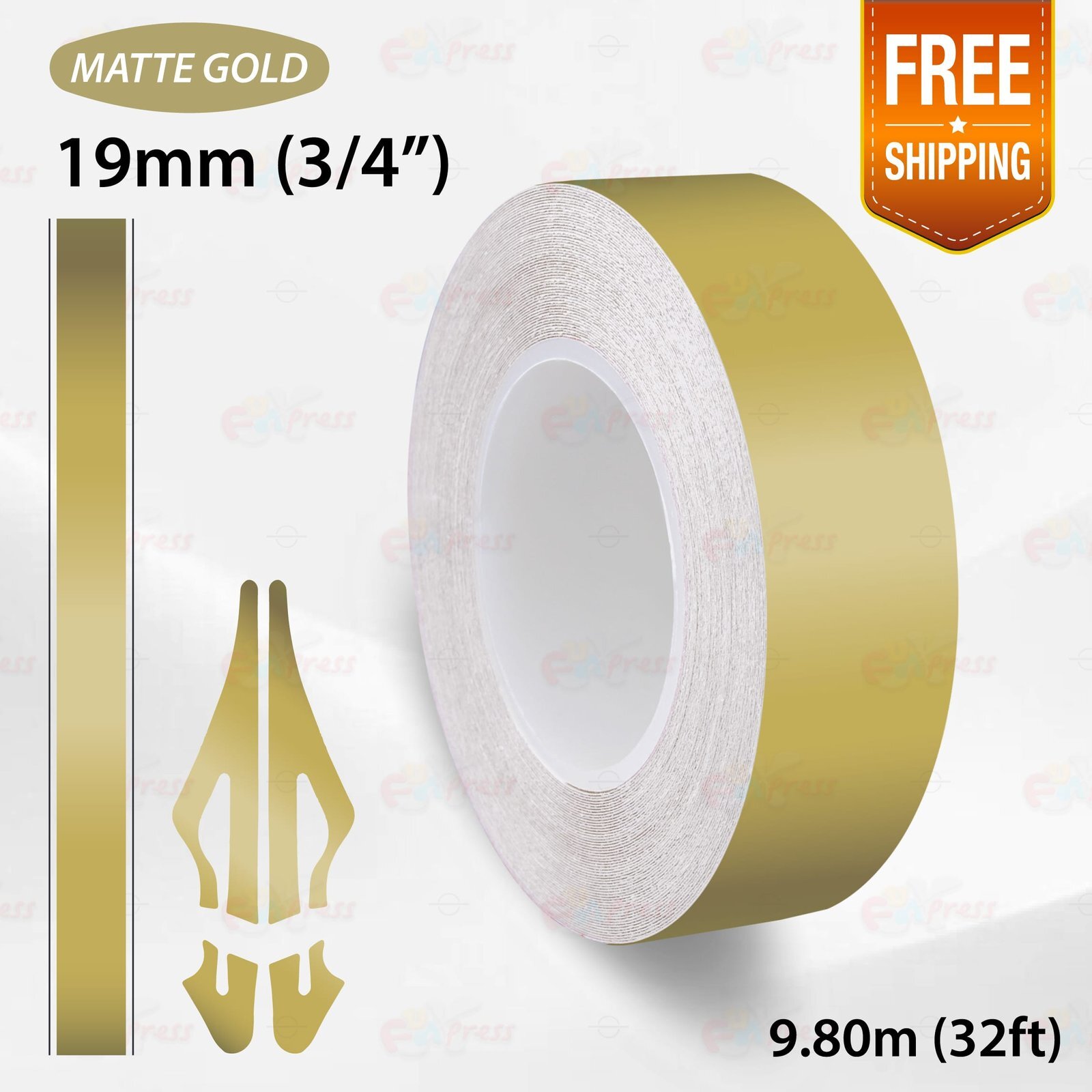 MATTE GOLD 3/4″ 19mm PIN STRIPE Car Model Streamline TAPE Decal Vinyl Sticker