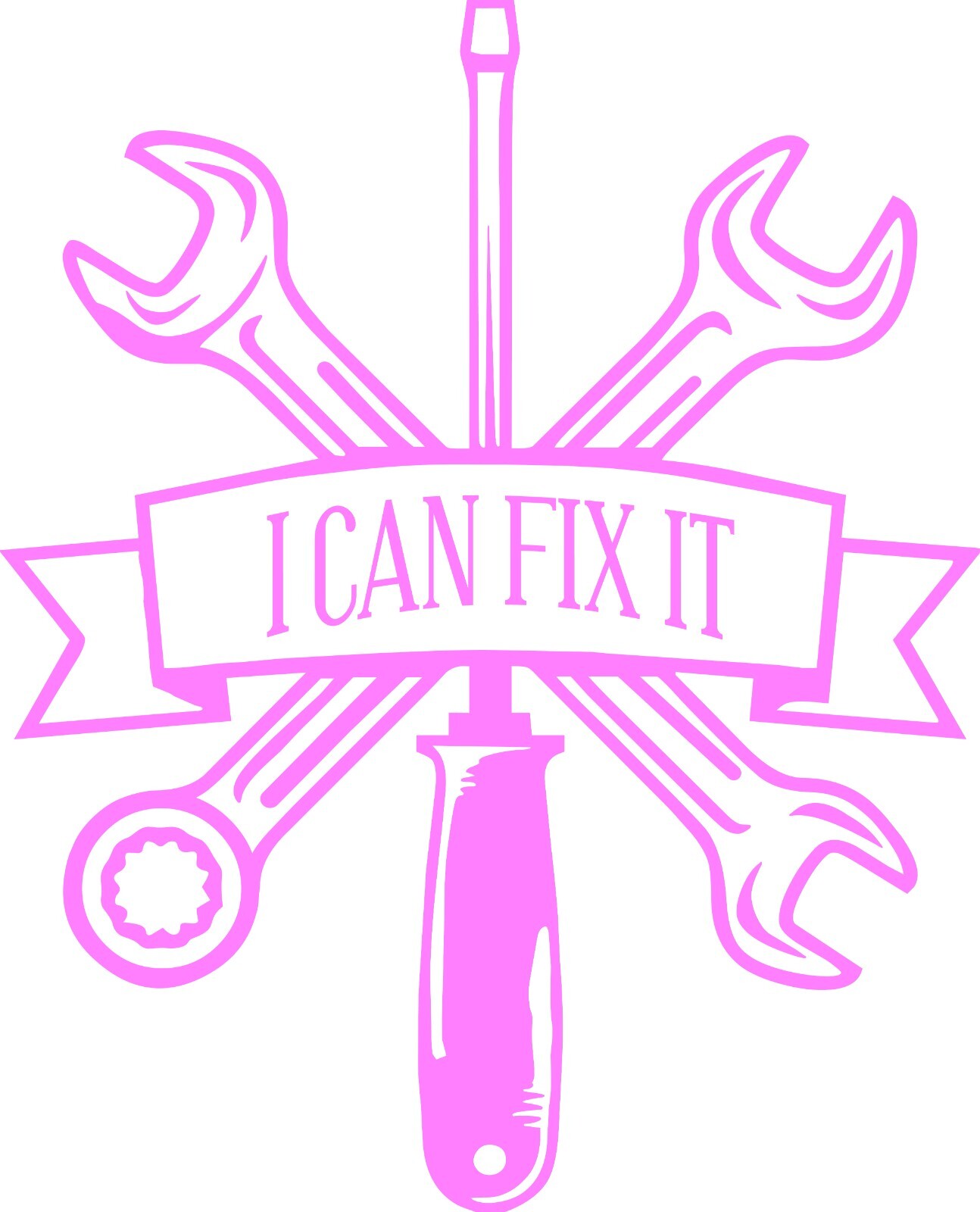 Motorcycle – Car I CAN FIX IT Tool Decal 7″h x 5.7″w In your choice of color