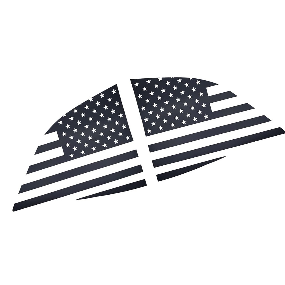 Black Rear Window American Flag Decal Stickers Trim For Dodge Challenger 2008-22