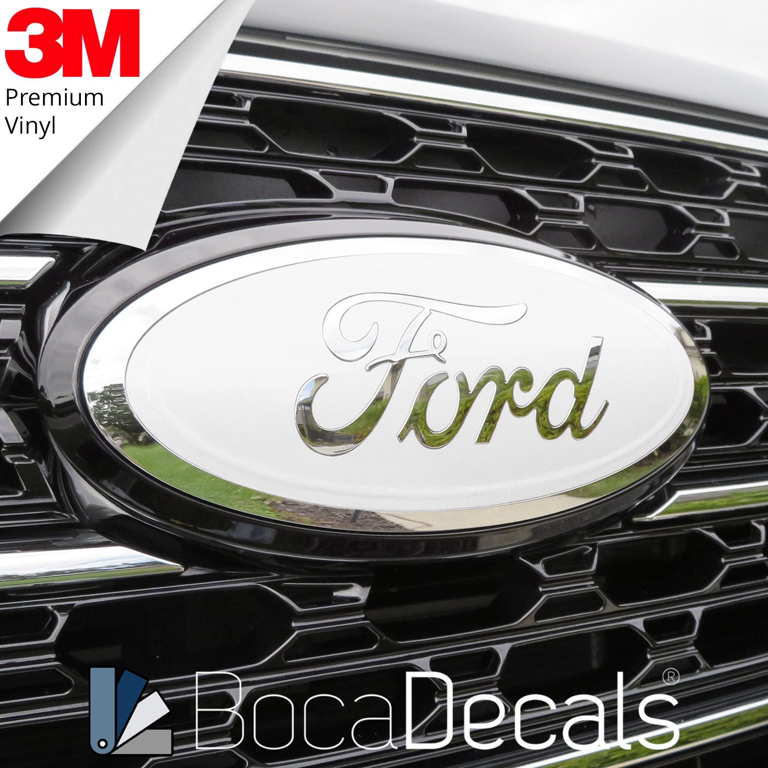 BocaDecals Emblem Overlay Decal Insert For 2019-2023 Ford Edge (Set of 2)