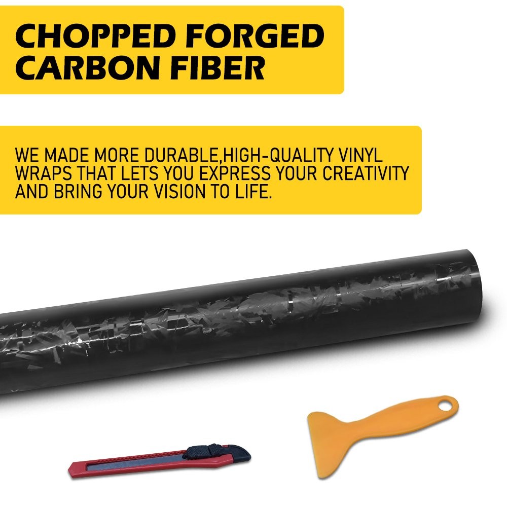 Forged Carbon Fiber Vinyl Wrap Roll Interior Car Wrap Stickers 59INx11.8IN EOA