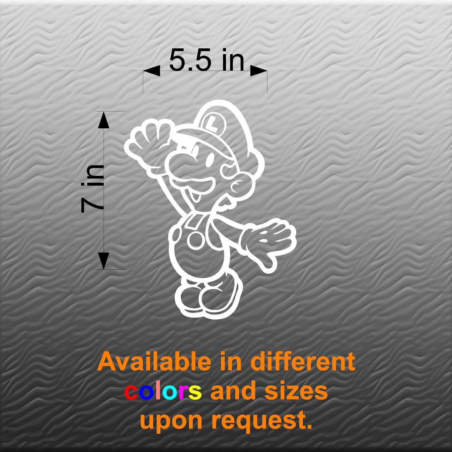 Vinyl Decal Sticker. Car, Window, Wall… Paper Mario – Luigi (7″ x 5.5″)