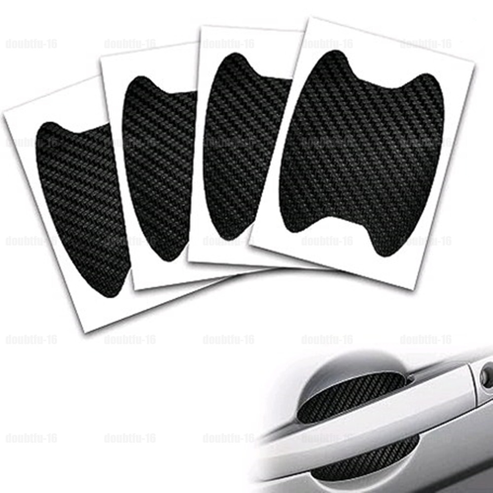 4x Car Stickers Carbon Fiber Door Handle Protector Film Anti-Scratch Accessories