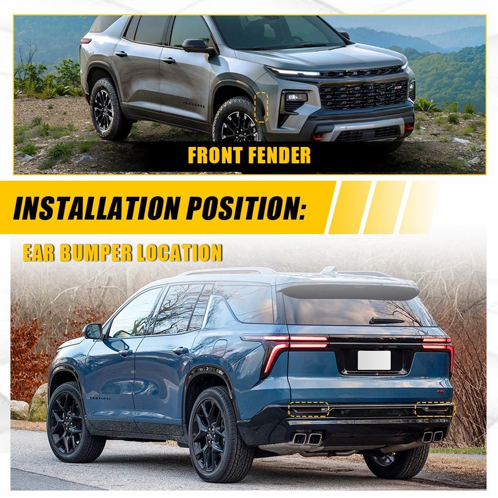 4X Front Rear Reflector Decals Precut Tint Overlay Vinyl For 2024 2025 Traverse