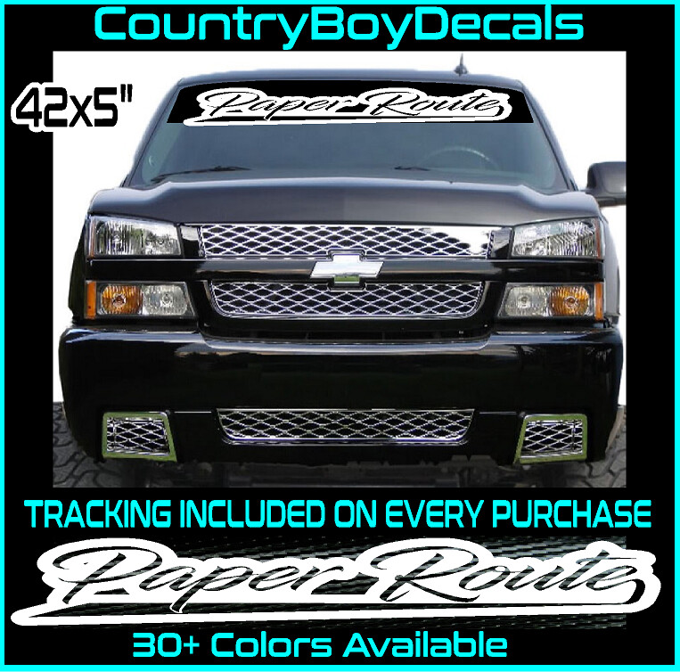 PAPER ROUTE 42″ Windshield Vinyl Decal Truck JDM Car Hated Money Turbo Boost Low