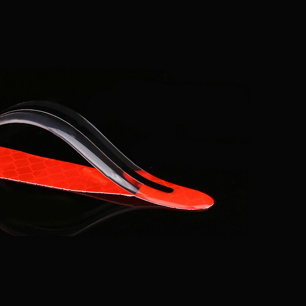 4x Red Carbon Fiber Reflective Strip Car Door Handle Safety Warning Sticker Trim