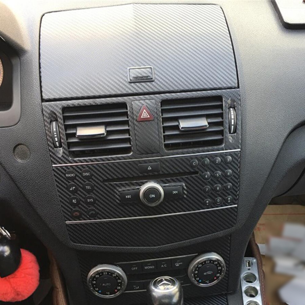 For Benz C Class 2007-10 W204 3D Carbon Fiber Pattern Interior DIY Trim Decals