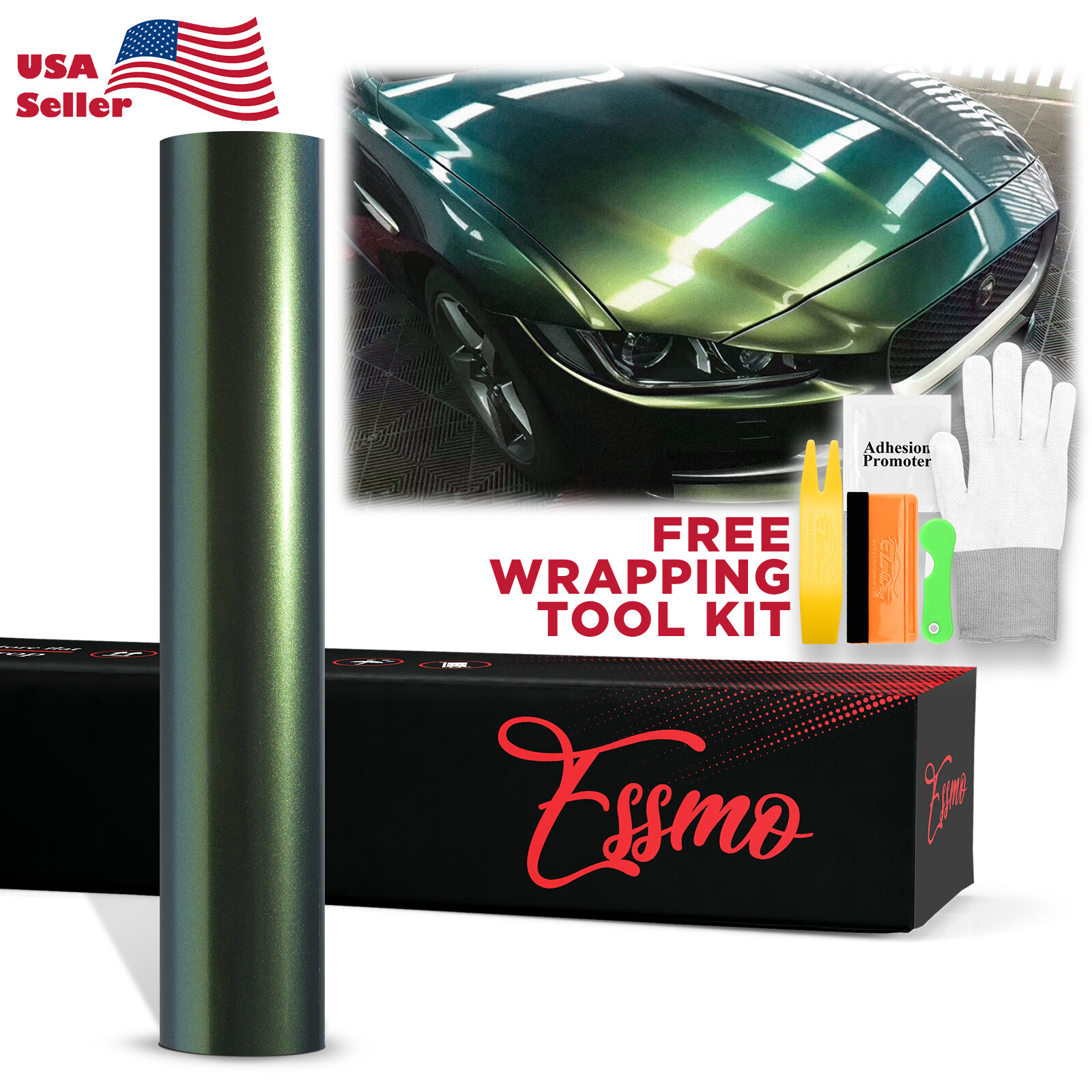 ESSMO PET Galaxy Dust Gloss Spring Green Car Vehicle Vinyl Wrap Decal Sticker
