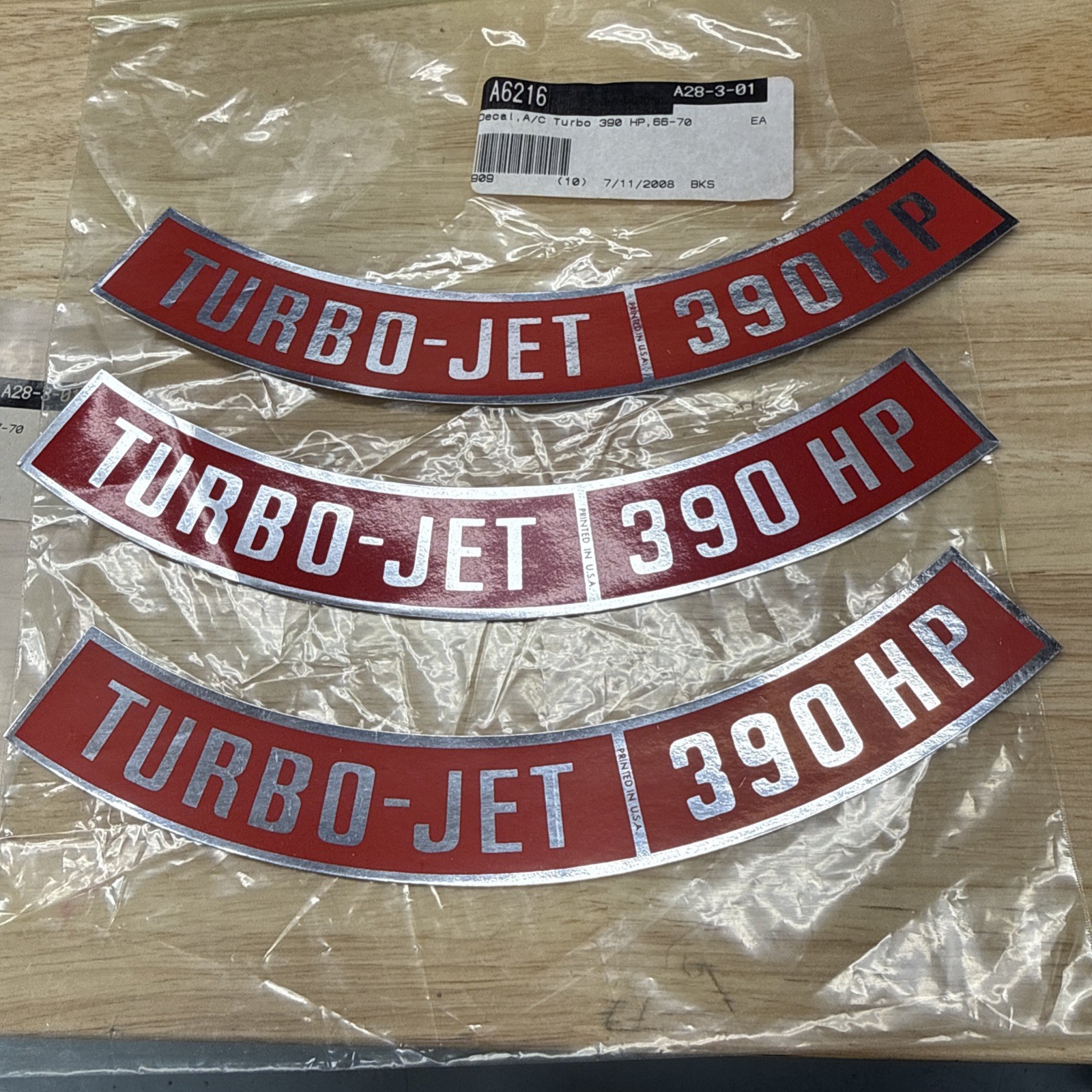 NOS Reproduction Corvette Decal Lot 427 390HP Tonawanda DF Tire Pressure