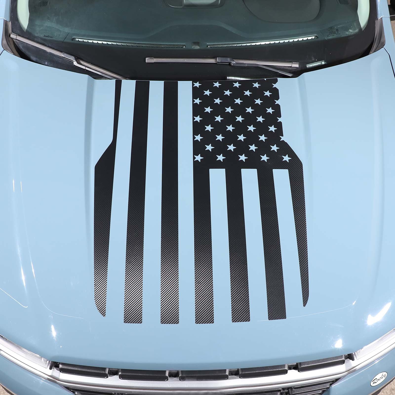 Front Hood Black USA Flag Graphic Vinyl Decal Fit For Ford Maverick 2022-2025 US