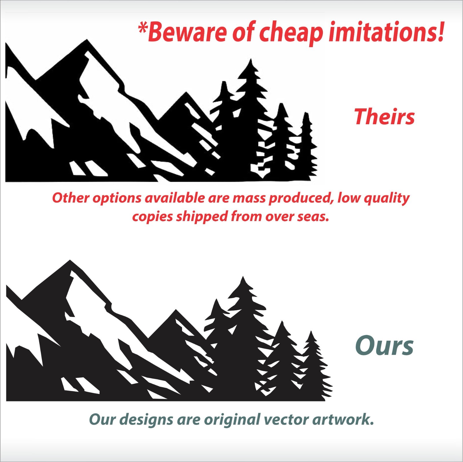 Vinyl Mountain Car Decal Trunk Bumper Sticker Badge or Emblem Vehicle Graphic