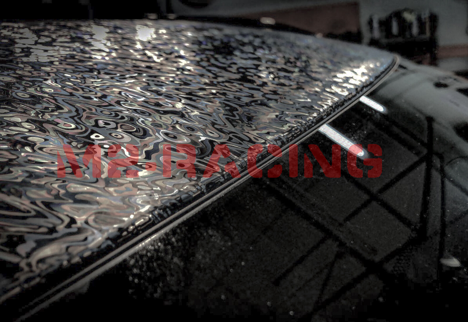 PET Damascus Steel Forged Carbon Fiber Black Car Vinyl Wrap Decal Sticker Film
