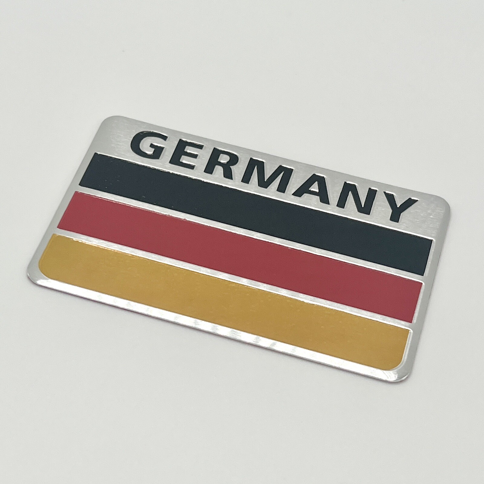 Germany Flag Car Emblem Badge Decal Deutschland Sticker 2″x 3″ Aluminum NEW