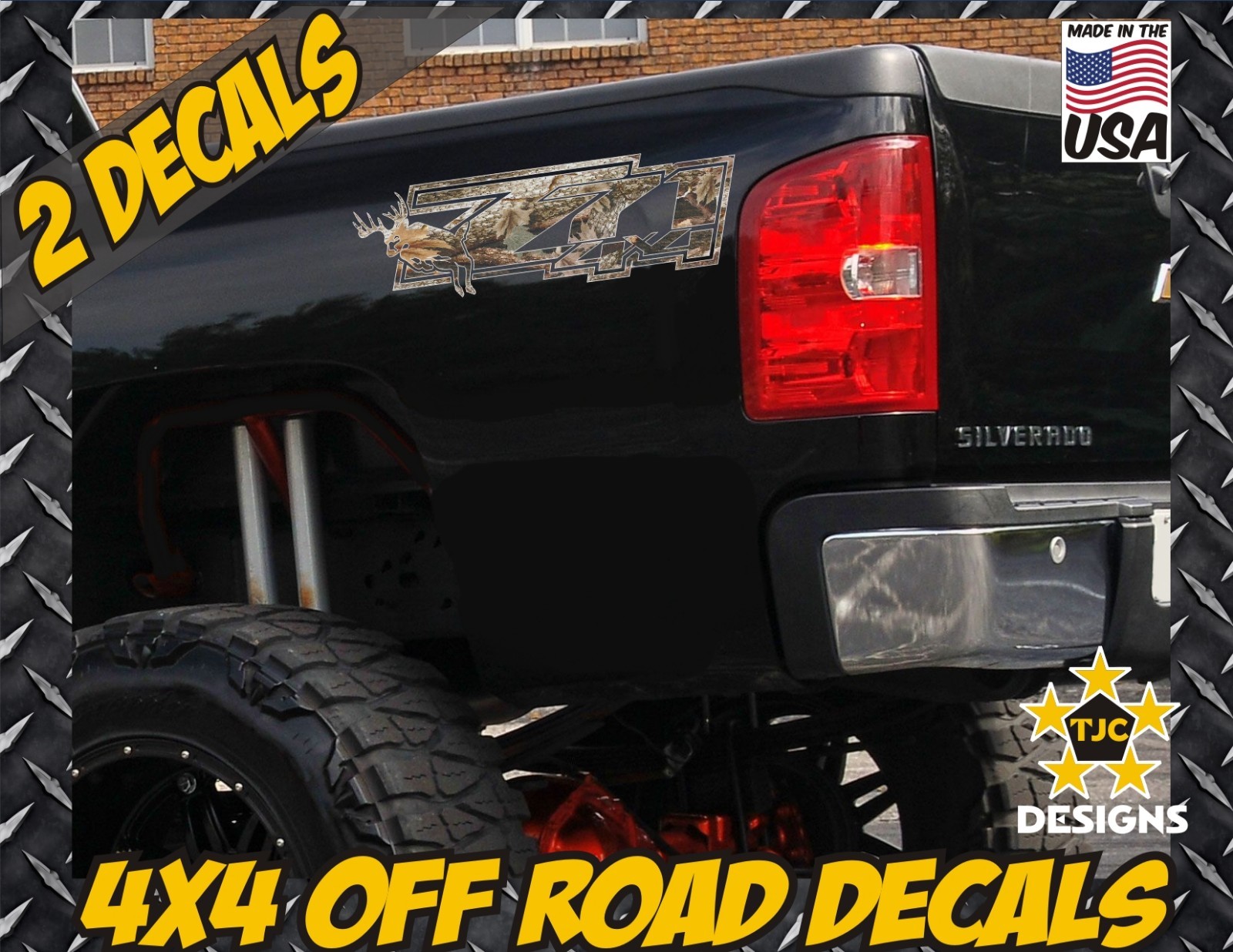 Z71 4×4 Offroad Decals REAL TREE CAMOUFLAGE Chevy Silverado CAMO Deer Hunting