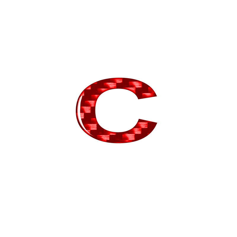 1pcs Red Real Carbon Fiber Car DIY Letter/Number Decals Sticker