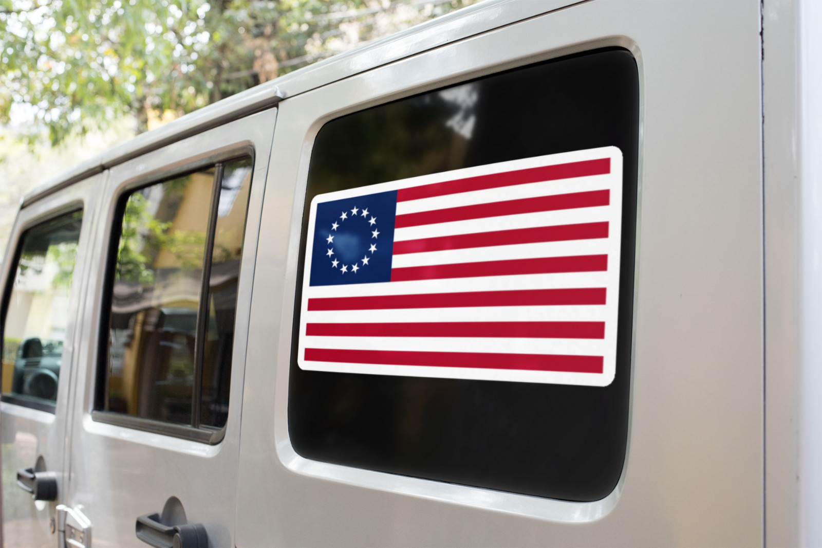 Betsy Ross Flag DECAL Sticker (indoor and outdoor use) Sticker Multiple Sizes