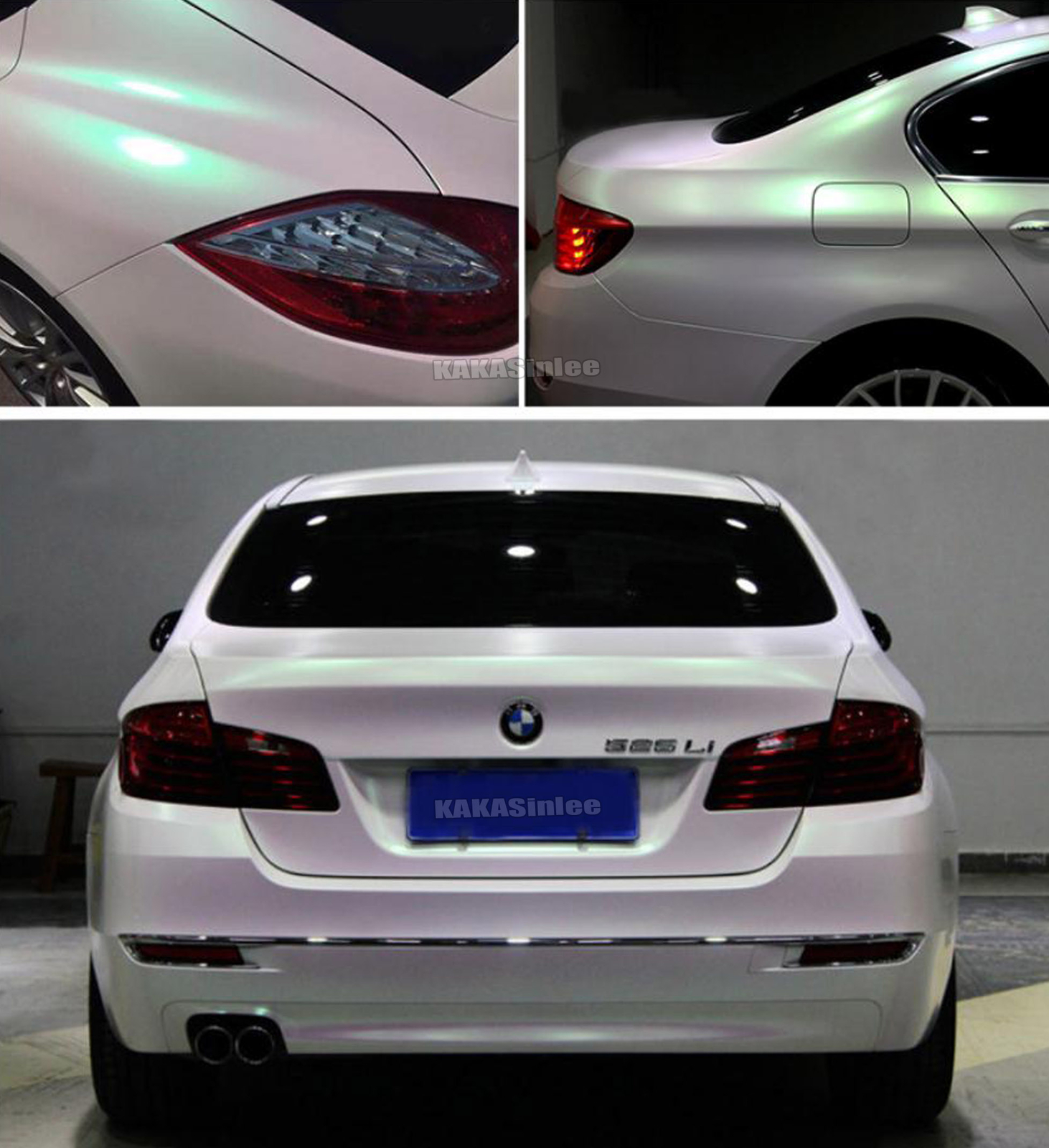 50FT X 5FT Car Wrap Flat Dawn White Stretch Pearl Metal Chrome Vinyl Sticker US