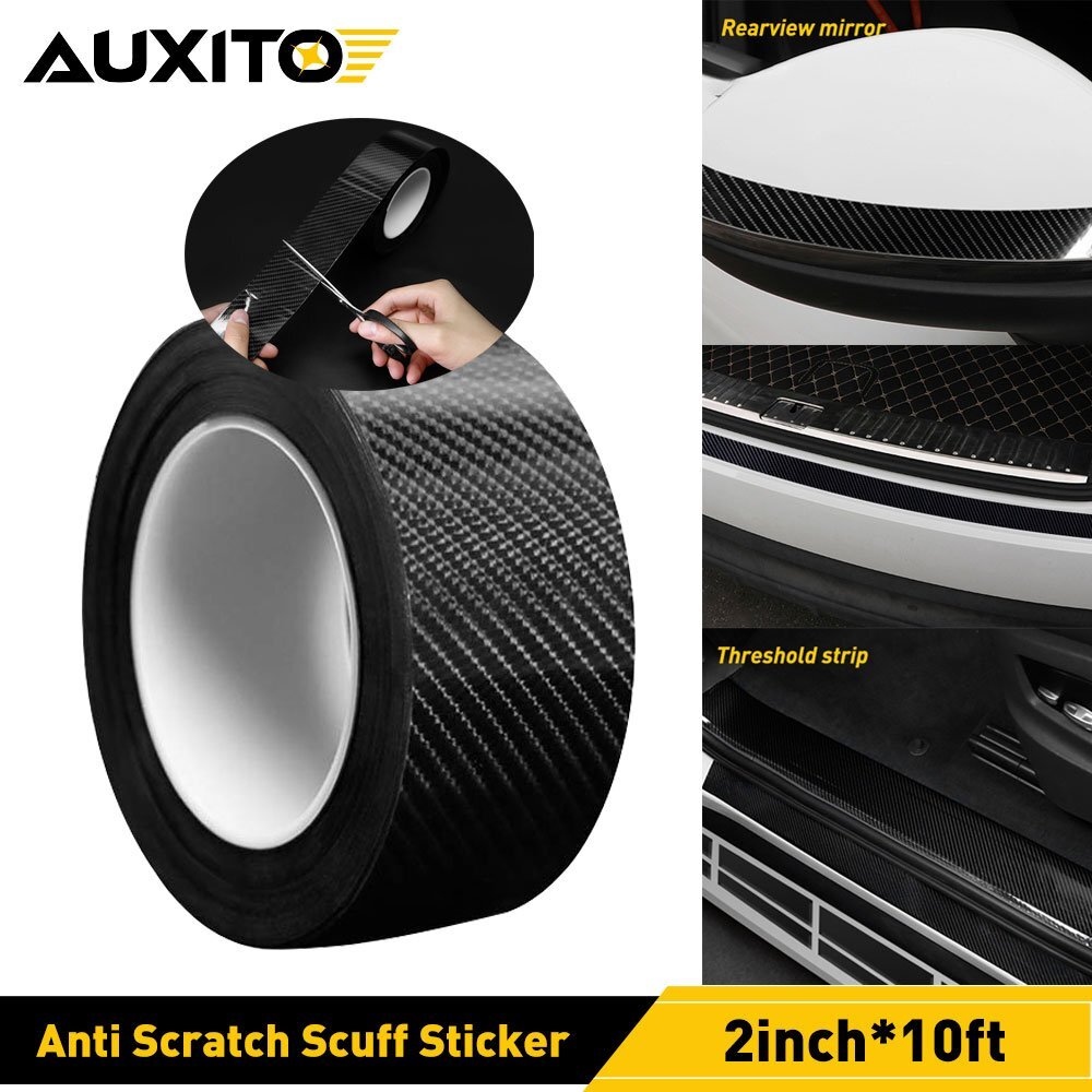 10FT Car Door Protector Sill Scuff Cover Sticker Antiscratch Carbon Fiber D