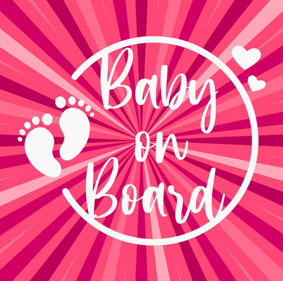 Baby on Board Car Vinyl Decal Sticker great for gifts and presents 4″ by 4″ inch