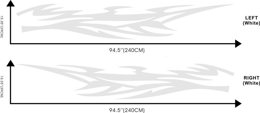 Car Decal Hot Fire Flame 94” for RAV4 RAV 4 Prado Vinyl Side door sticker ZC695