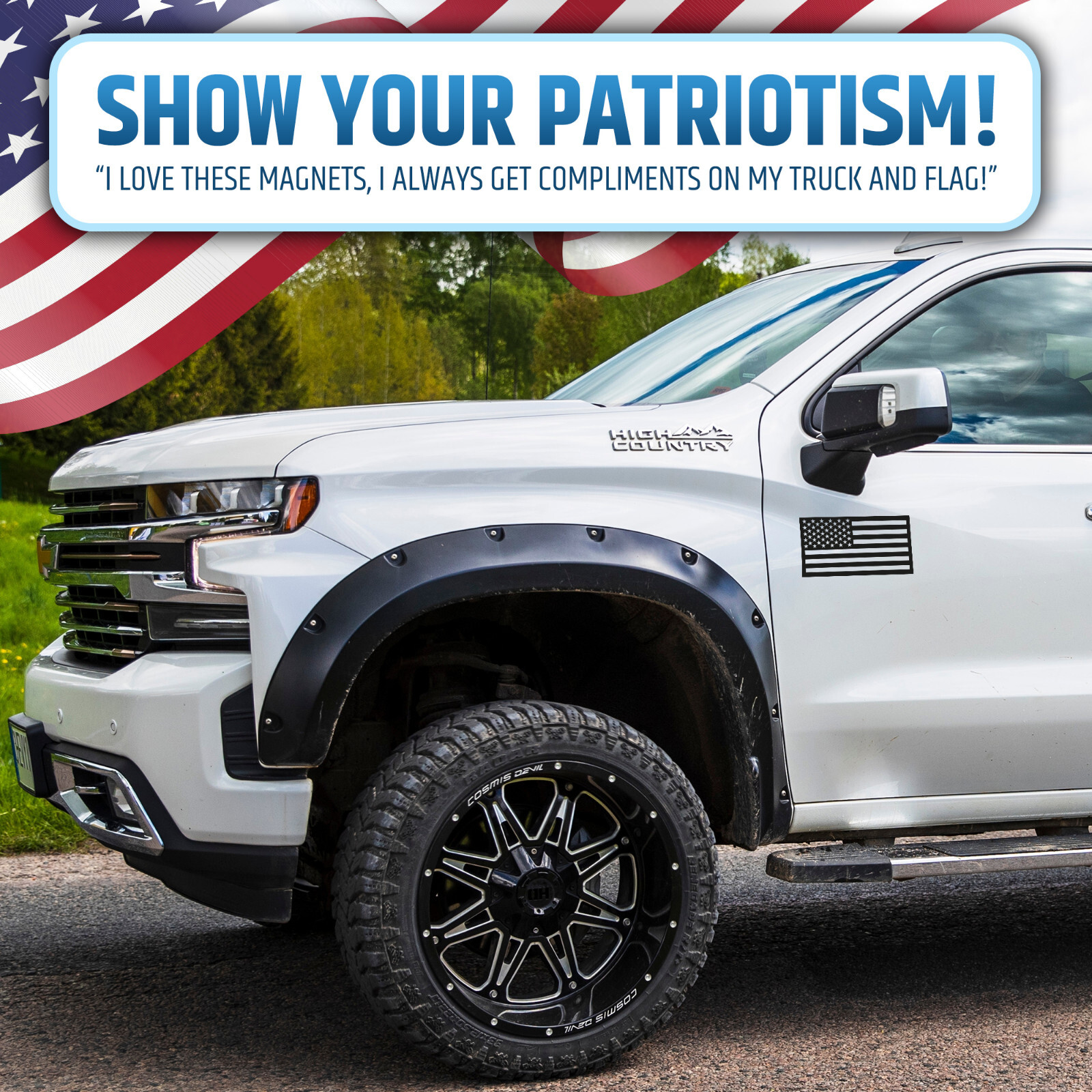 Premium American Flag Magnets for Trucks and Cars (3 Pack) + Bonus Reverse Flag