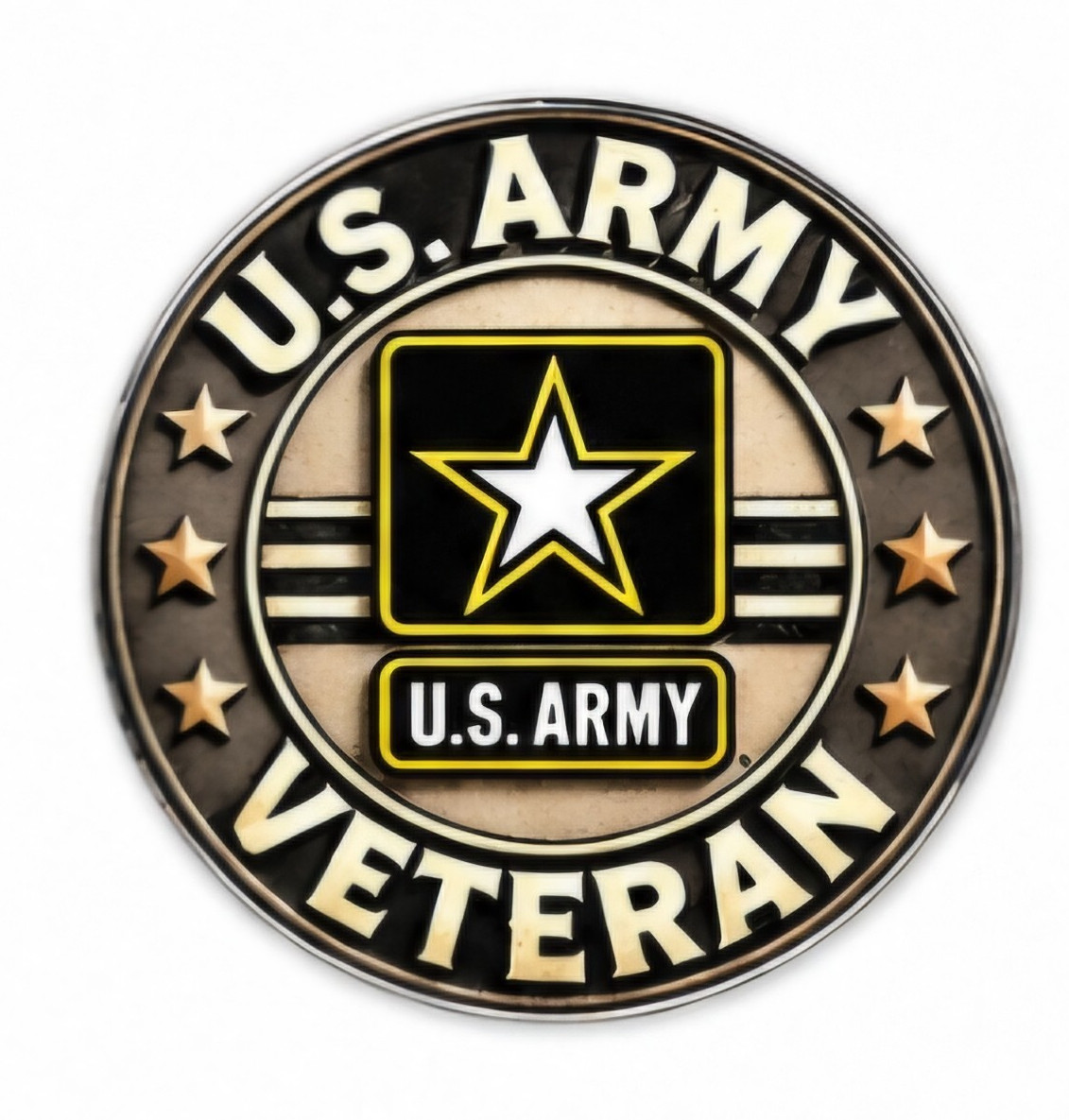 U.S. Army Veteran Militaria Decal Sticker 3″ Round Original