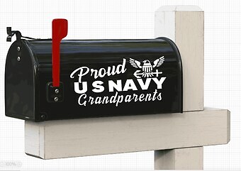 US NAVY MAILBOX – PROUD GRANDPARENTS – 2 DECALS USN Sticker – Home Garden Decor
