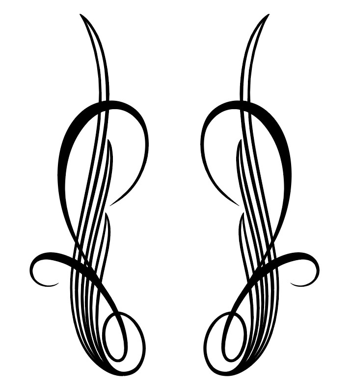Hot Rod Pinstriping Decals – Set of 2 – 10″ x 3.25″ – Free shipping – 1 color