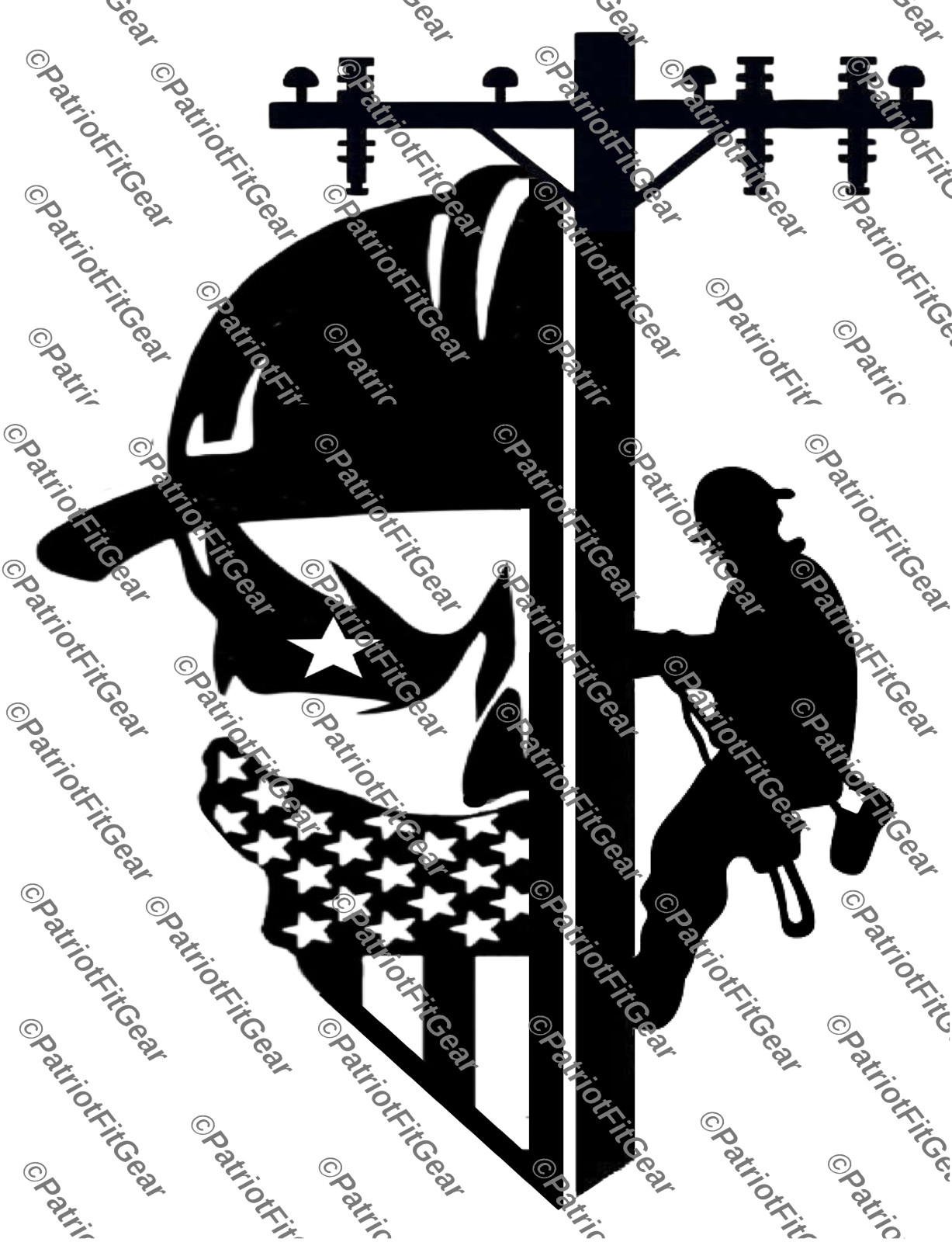 Lineman,Death Skull,Linesman,Line Work,Line Life,Electrician,Sticker,Vinyl Decal