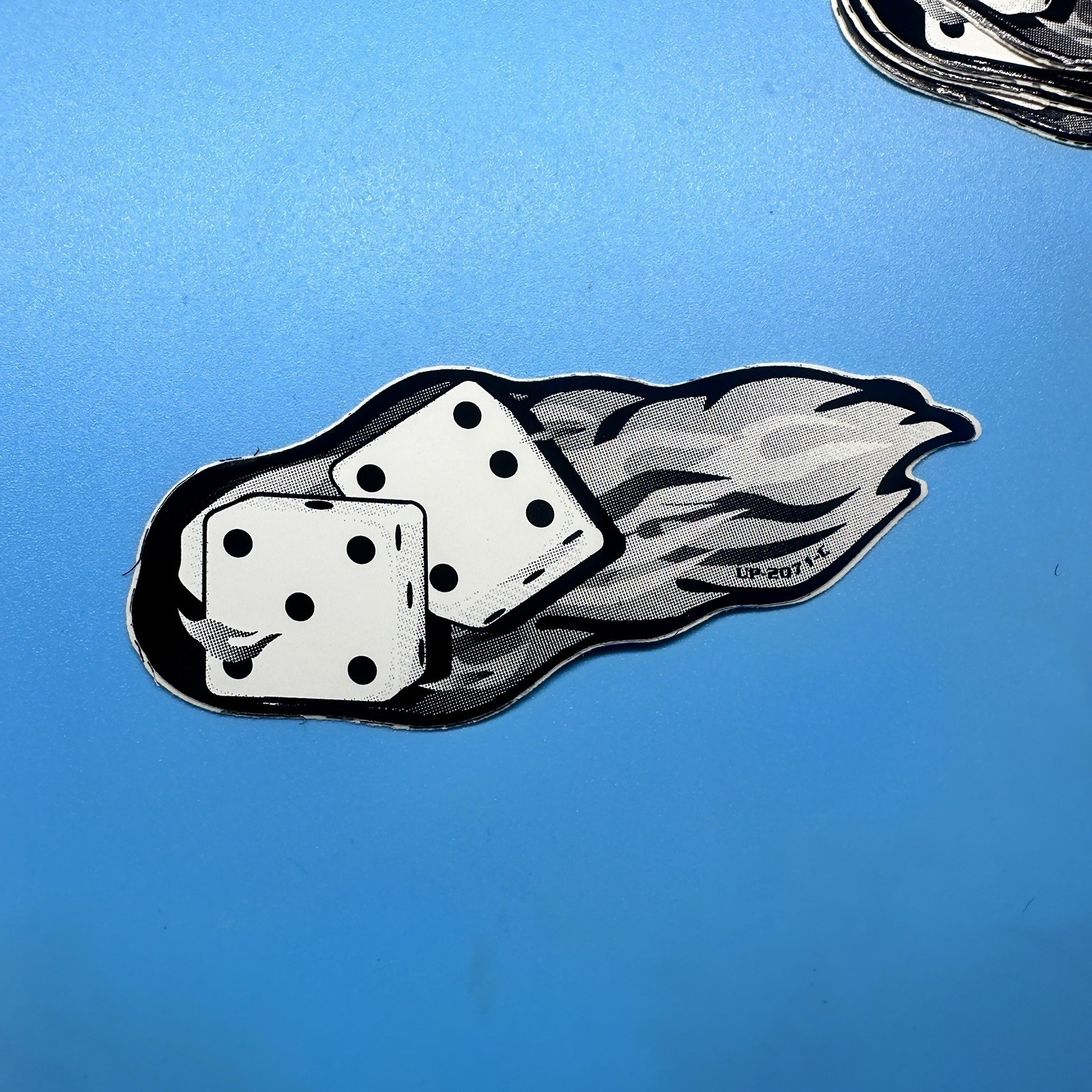 Vintage 10 Pack Flaming Dice Stickers Hot Rod Rat Motorcycle Car Decal Bumper